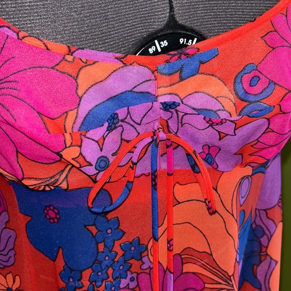 vintage 60s Olga psychedelic flowered gown - Picture 3 of 9